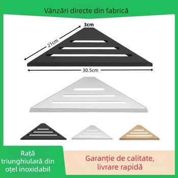 Raft triunghiular de colț din oțel inoxidabil 304 pentru baie, montaj pe perete
