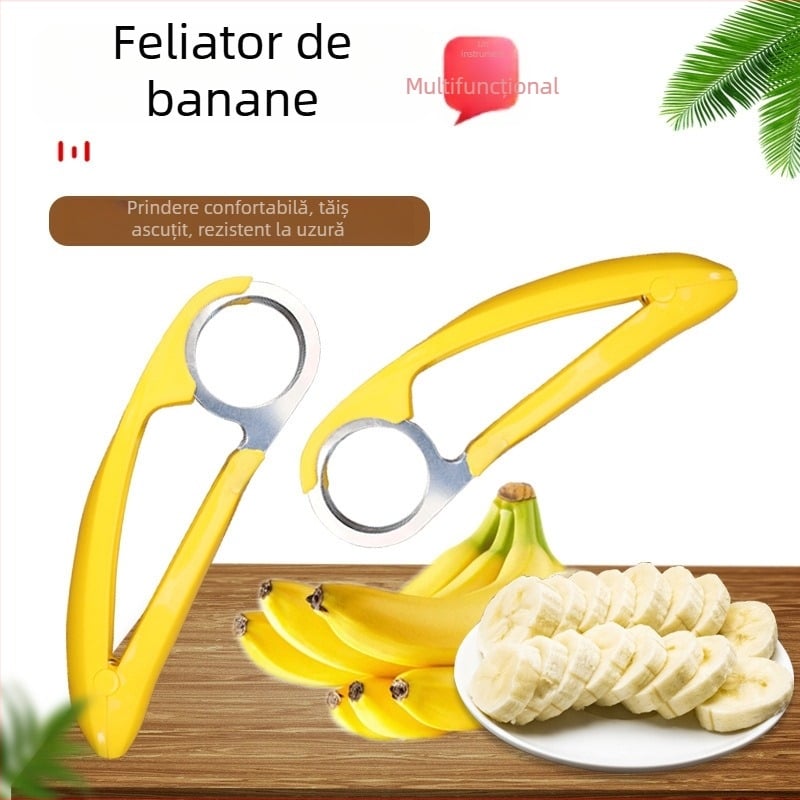 Dispozitiv din oțel inoxidabil pentru banane – separator de fructe și cuțit de tăiere