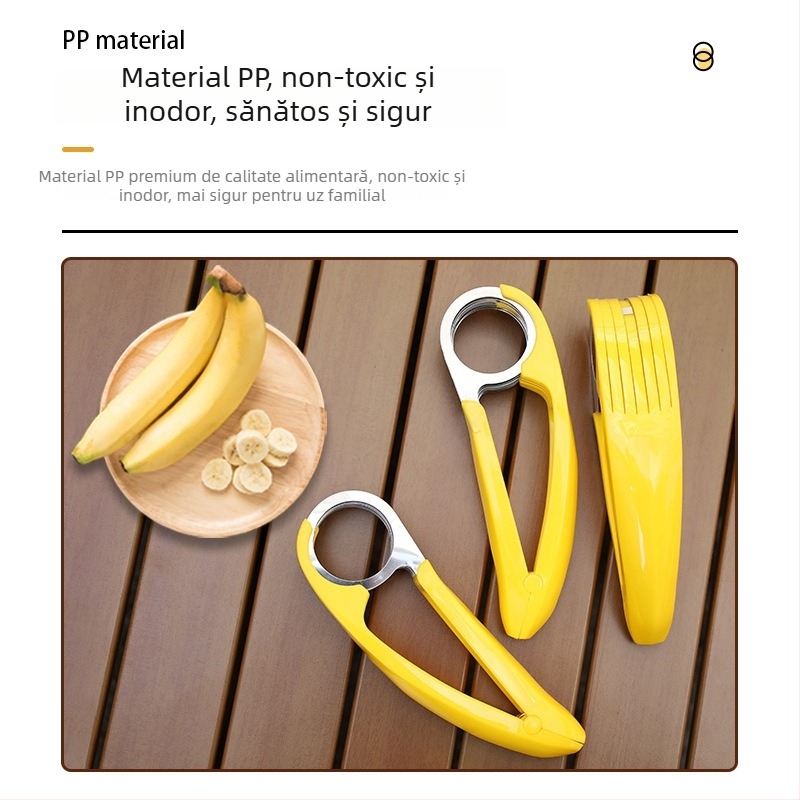 Dispozitiv din oțel inoxidabil pentru banane – separator de fructe și cuțit de tăiere