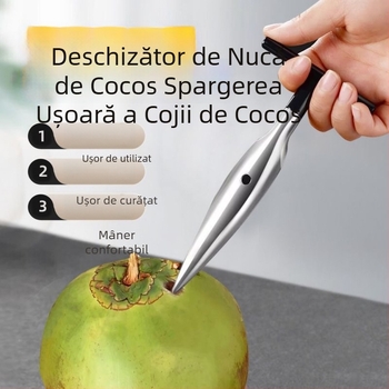 Deschizător din oțel inoxidabil pentru găuri în nuci de cocos verzi, instrument automat pentru deschiderea rapidă