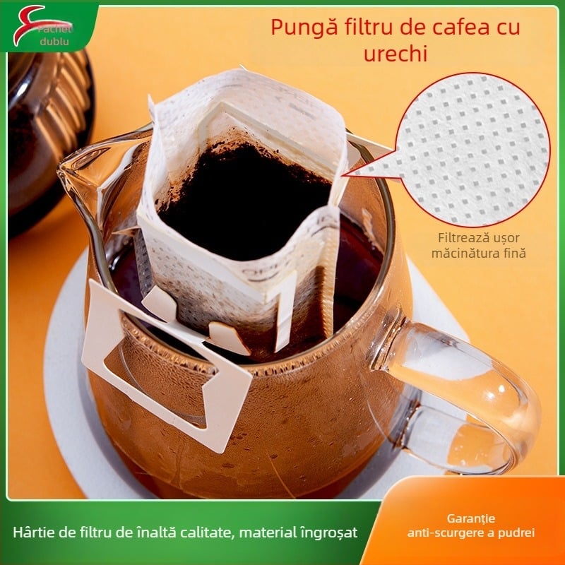 Pungă de filtru pentru cafea, de unică folosință, portabilă, pentru cafea măcinată
