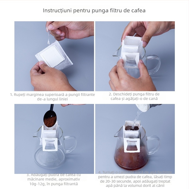 Pungă de filtru pentru cafea, de unică folosință, portabilă, pentru cafea măcinată