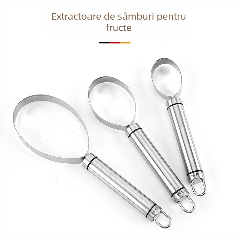 304 oțel inoxidabil, instrument pentru scobire de fructe și îndepărtarea seminelor, separator de pulpă pentru cantalupă și pepene