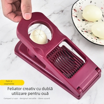 Tăietor de ouă multifuncțional pentru uz casnic, două în unu, din oțel inoxidabil și PP