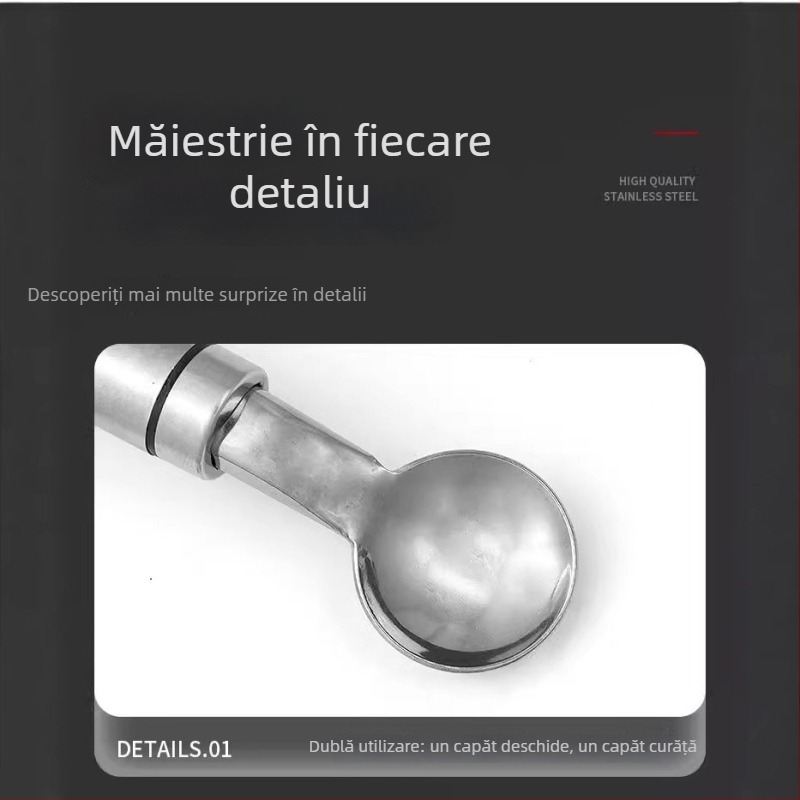 Deschizător de fructe din oțel inoxidabil, cu două capete, pentru fructul pasiunii, mangostan și egg fruit – ustensilă de bucătărie