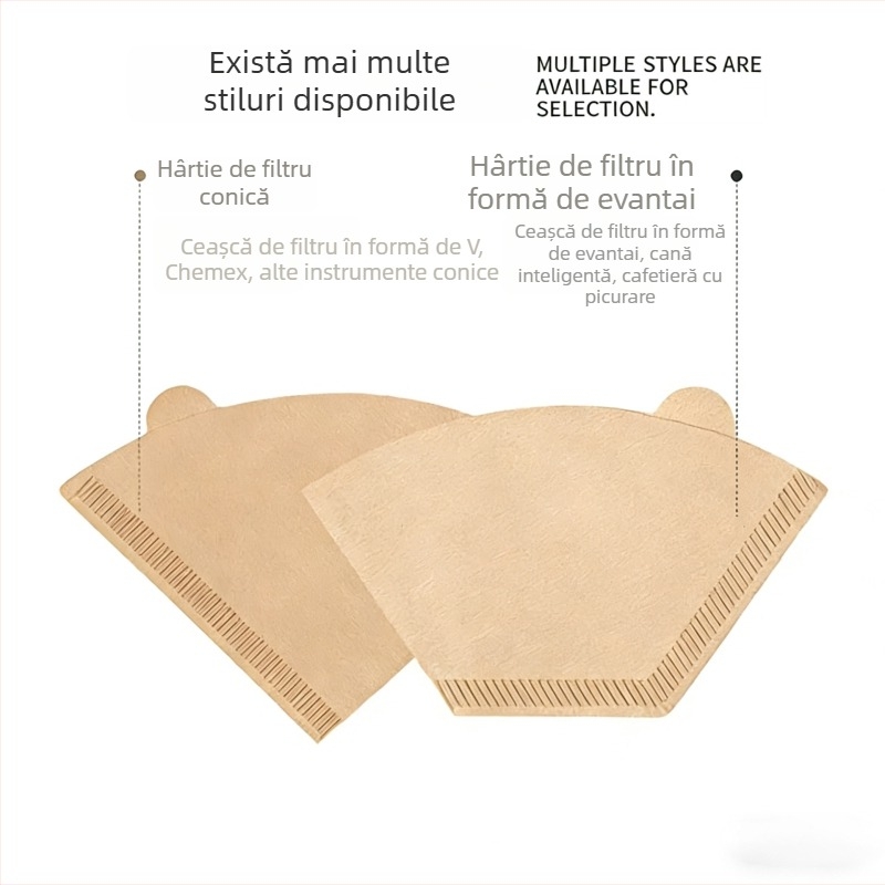 Filtru de cafea conic, hârtie alimentară, de unică folosință pentru aparatele de cafea