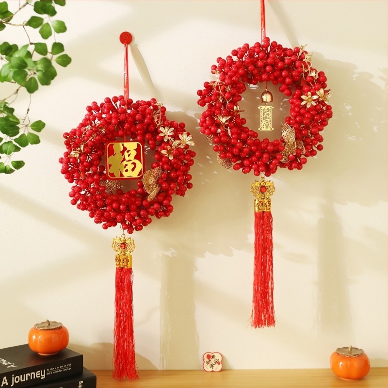 Pandantiv 3D cu simbolul norocului, dublu fațetat, pentru decorul Festivalului Primăverii, pandantiv nod chinezesc pentru ușa sufrageriei