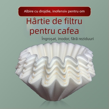 B02 Filtru de cafea de tip bol american și filtru de hârtie, alb, 185x50 mm, ondulat, pentru 2–4 căni