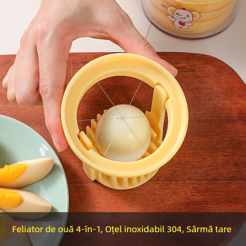 Tăietor multifuncțional pentru ouă — 4 în 1, ustensilă de bucătărie din oțel inoxidabil