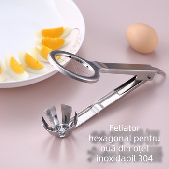 Tăietor de ouă din oțel inoxidabil 304, hexagonal, divizor de ouă