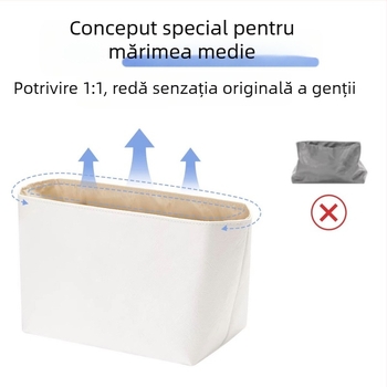 Husă interioară compatibilă Longchamp, dimensiune medie, hârtie Dupont impermeabilă, geantă ușoară de depozitare pentru machiaj și produse de toaletă