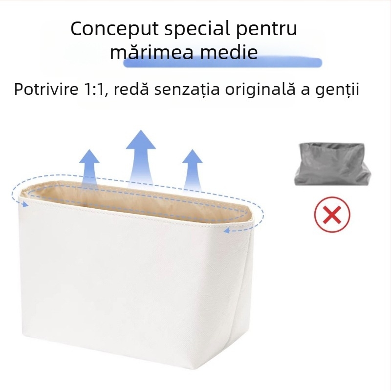 Husă interioară compatibilă Longchamp, dimensiune medie, hârtie Dupont impermeabilă, geantă ușoară de depozitare pentru machiaj și produse de toaletă