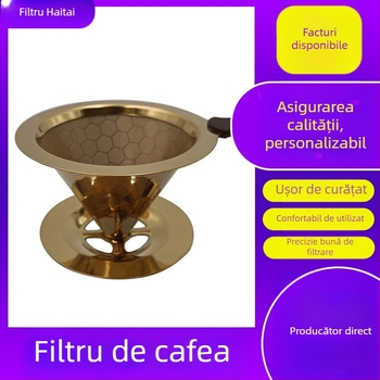 Set filtru cafea Honeycomb, plasă 600 mesh, dublu strat, cu cană și filtru de hârtie (stil japonez)