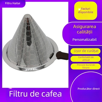 Set filtru cafea Honeycomb, plasă 600 mesh, dublu strat, cu cană și filtru de hârtie (stil japonez)