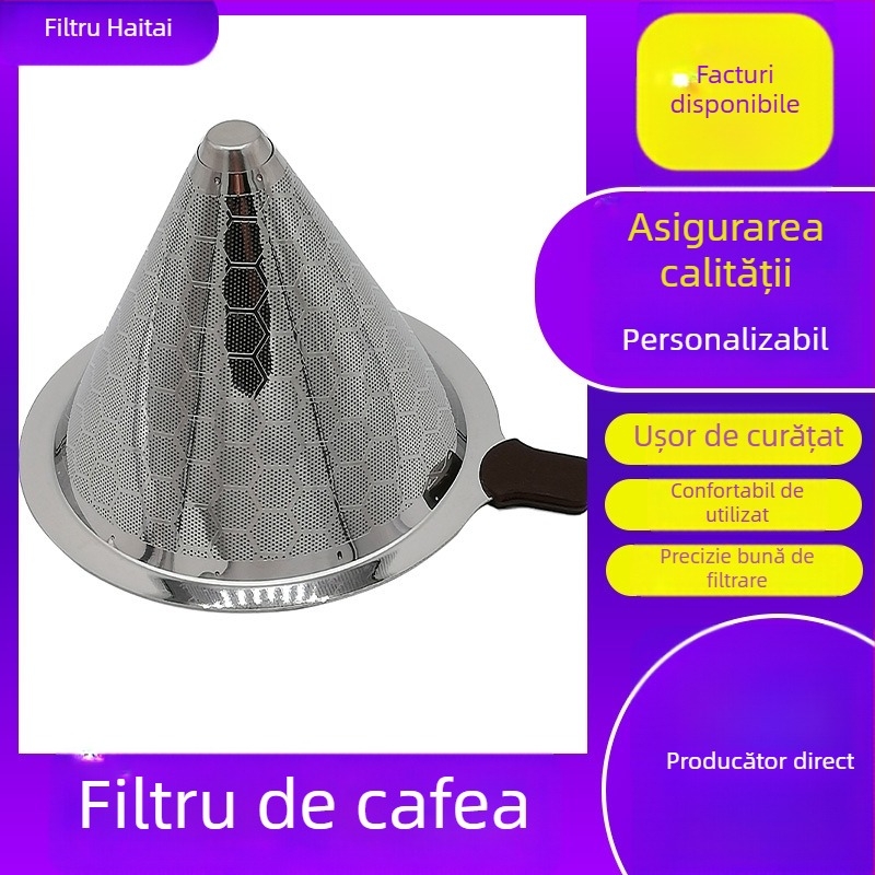 Set filtru cafea Honeycomb, plasă 600 mesh, dublu strat, cu cană și filtru de hârtie (stil japonez)