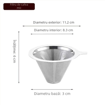 Set de cafea pentru infuzie manuală, cu filtru din oțel inoxidabil și pâlnie de turnare — fără filtru de hârtie, plasă ultra-fină