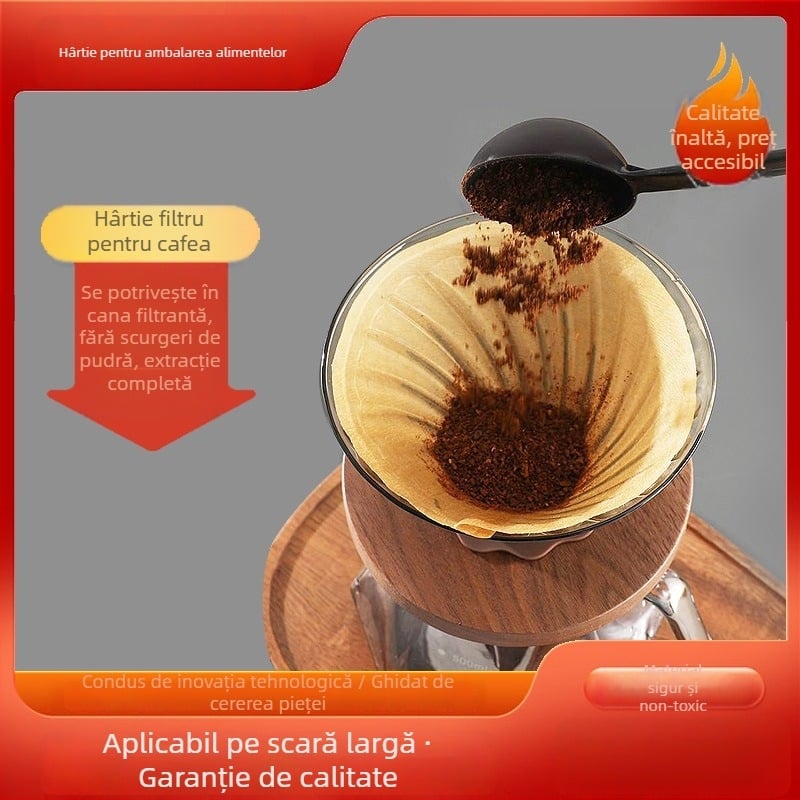Hartie de filtru pentru cafea preparată manual, în formă V și U, în diverse dimensiuni, stil american