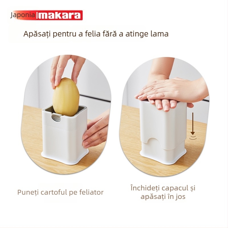 Mașină manuală pentru tăierea cartofilor în fâșii și a legumelor în fâșii