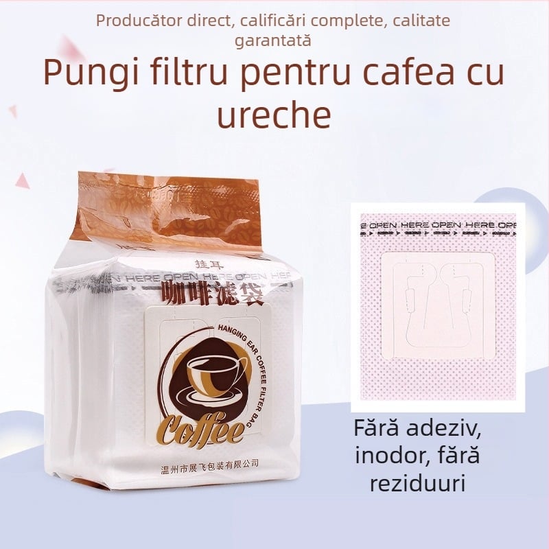 Zhanfei pungi de filtru pentru cafea cu urechi de agățare, hârtie de filtrare japoneză, de calitate alimentară, dimensiuni 75×90 mm
