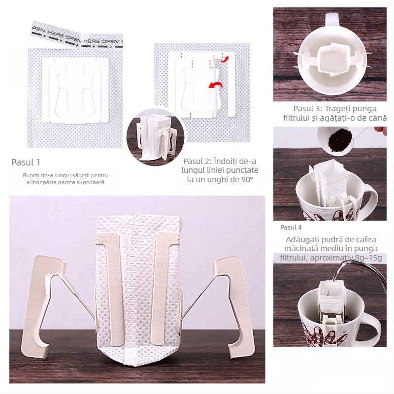 Zhanfei pungi de filtru pentru cafea cu urechi de agățare, hârtie de filtrare japoneză, de calitate alimentară, dimensiuni 75×90 mm