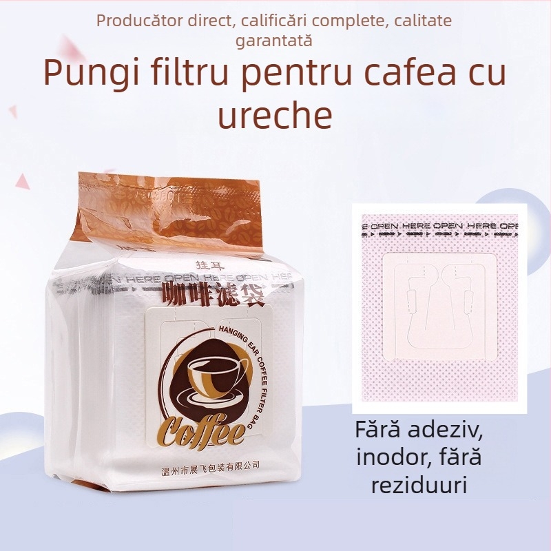 Zhanfei pungi de filtru pentru cafea cu urechi de agățare, hârtie de filtrare japoneză, de calitate alimentară, dimensiuni 75×90 mm