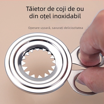 Tăietor din oțel inoxidabil pentru coajă de ou, bucătărie de acasă, deschizător de ou creativ și separator de gălbenuș și albuș