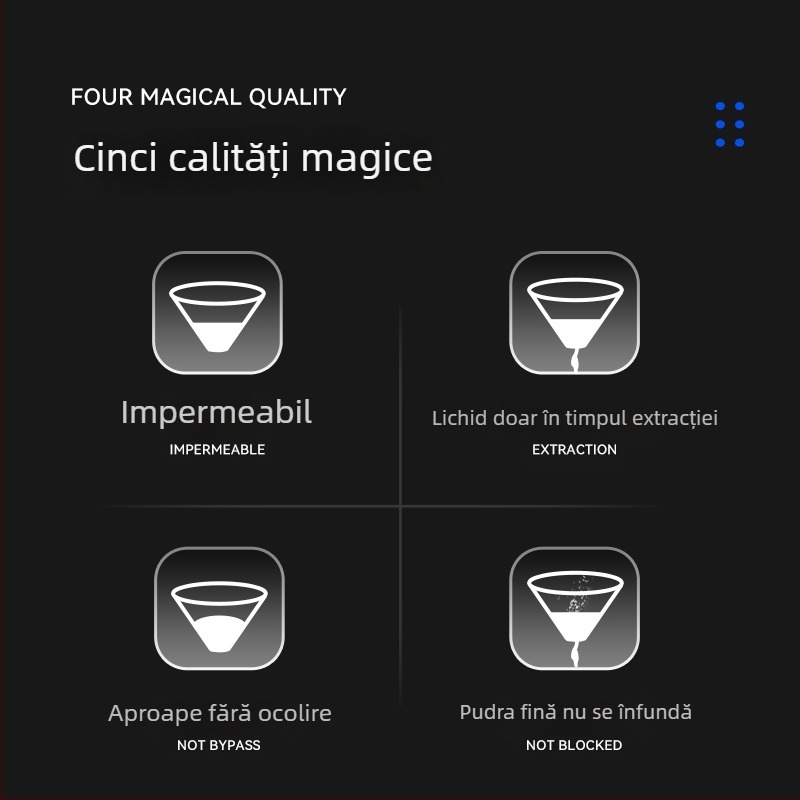 Filtru de cafea din țesătură nepătată pentru preparare manuală, pâlnie conică V60 și hârtie de filtru pentru prăjituri