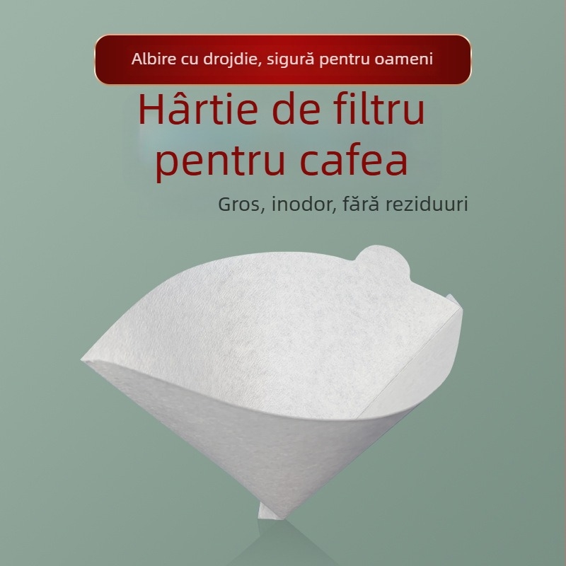 Huilaimei Filtre de cafea V60, albe, 100 foi, pentru 2–4 cești, filtru pour-over