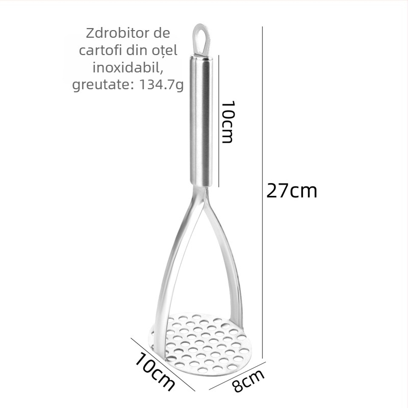 Zdrobitor de cartofi din oțel inoxidabil, zdrobitor manual pentru uz casnic, unealtă multifuncțională de presare a cartofilor