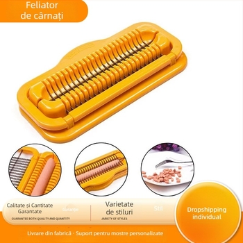 Gadget de bucătărie creativ, multifuncțional, pentru tăierea hot-dog-urilor, șuncii și cârnaților, cu mărunțire fină.