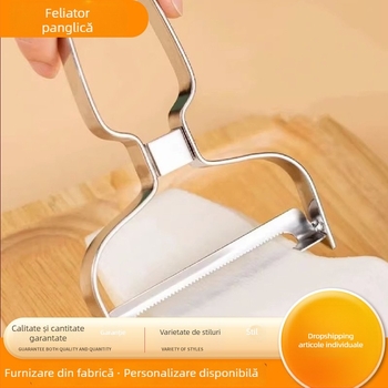 Cuțit multifuncțional din oțel inoxidabil, lamă zimțată pentru felierea ridichilor, castraveților și cartofilor