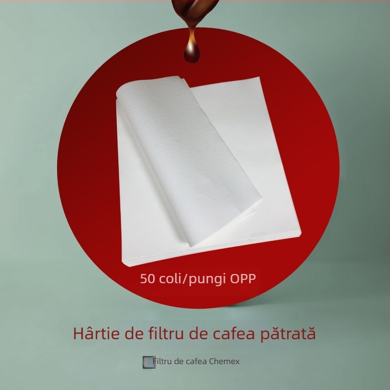 Filtru de cafea CHEMEX, pătrat, 30×30 cm, albire din pulpă de lemn, pentru preparare manuală