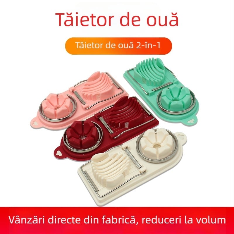 Tăietor de ouă multifuncțional în stil japonez, divizor pentru ouă, cu două capete, 2 în 1