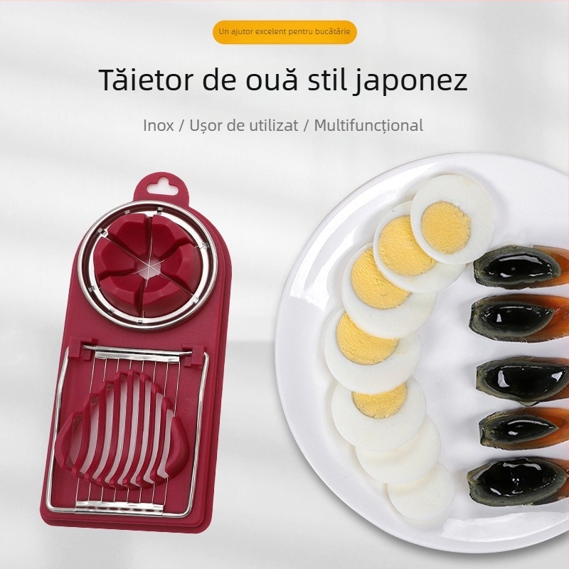 Tăietor de ouă multifuncțional în stil japonez, divizor pentru ouă, cu două capete, 2 în 1