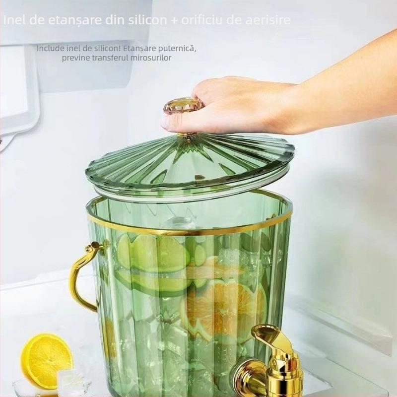 Cană de apă rece pentru uz casnic, cu robinet, recipient pentru băuturi cu model glaciar pentru frigider (PP plastic)