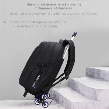 Rucsac de călătorie ușor, respirabil, pentru elevi de gimnaziu și liceu, compartiment spațios pentru laptop, cu roți