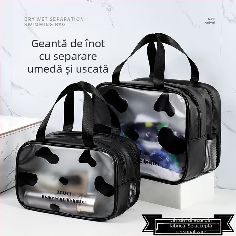 Geantă de machiaj impermeabilă, capacitate mare, din PVC, portabilă pentru călătorii și depozitare