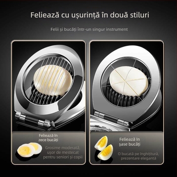 Tăietor de ouă 2 în 1 și separator cu mai multe secțiuni, unelte de bucătărie multifuncționale pentru felierea ouălor și ouălor de secol