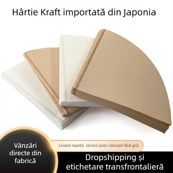 Filtru de cafea din hârtie și plasă de filtrare pentru pour-over, cană de filtrare V60
