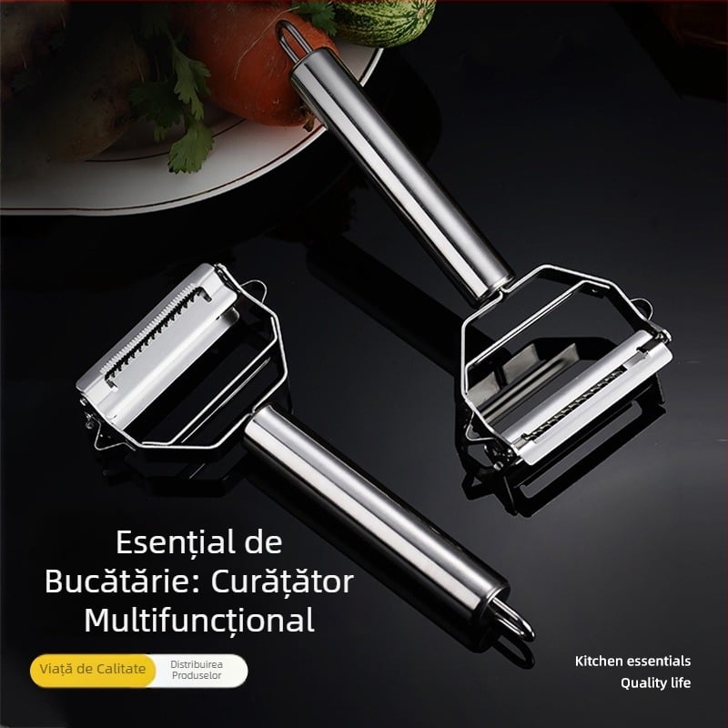 Răzuitor din oțel inoxidabil, curățător de legume și feliator de cartofi – pentru fructe și legume