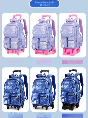 Rucsac pentru copii cu rotile, în stil frigider, pentru școală, clasele 3-9, unisex