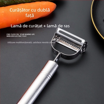 Curățător și răzuitor multifuncțional pentru fructe și legume, din oțel inoxidabil
