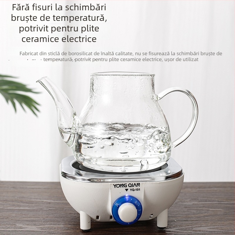 Set ceainic din sticlă pentru uz casnic, rezistent la căldură, capacitate mare, cu filtru pentru prepararea ceaiului