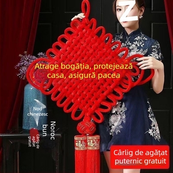 Pandant Feng Shui cu nod chinezesc pentru living, decor de perete interior, ornament festiv cu simbolul norocului, recuzită de dans