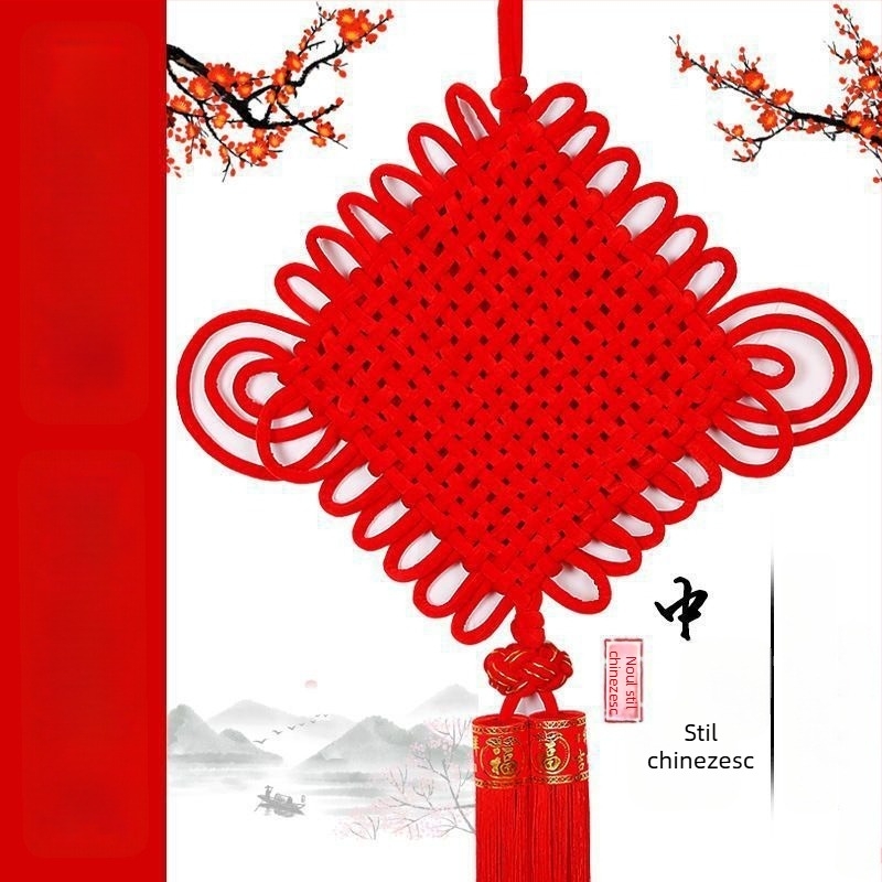 Pandant Feng Shui cu nod chinezesc pentru living, decor de perete interior, ornament festiv cu simbolul norocului, recuzită de dans