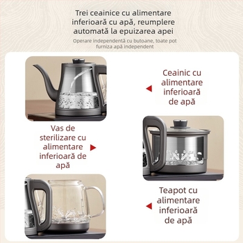 Ceainic electric integrat cu alimentare cu apă, din oțel inoxidabil 316, pentru masă de ceai