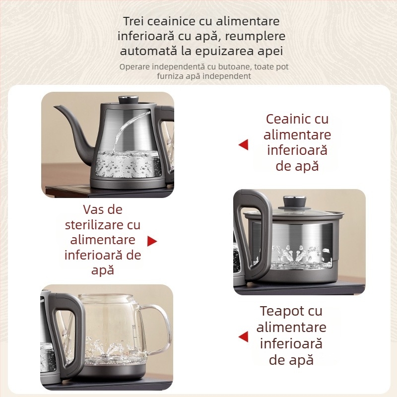Ceainic electric integrat cu alimentare cu apă, din oțel inoxidabil 316, pentru masă de ceai