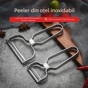 Peeler din oțel inoxidabil 3 în 1 pentru fructe și legume, decojit cartofi și răzuitor pentru fructe