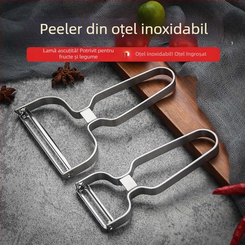 Peeler din oțel inoxidabil 3 în 1 pentru fructe și legume, decojit cartofi și răzuitor pentru fructe