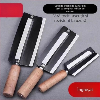 Cuțit din oțel carbon pentru trestia de zahăr și ananas, cu mâner din lemn, lamă ascuțită, curățător multifuncțional